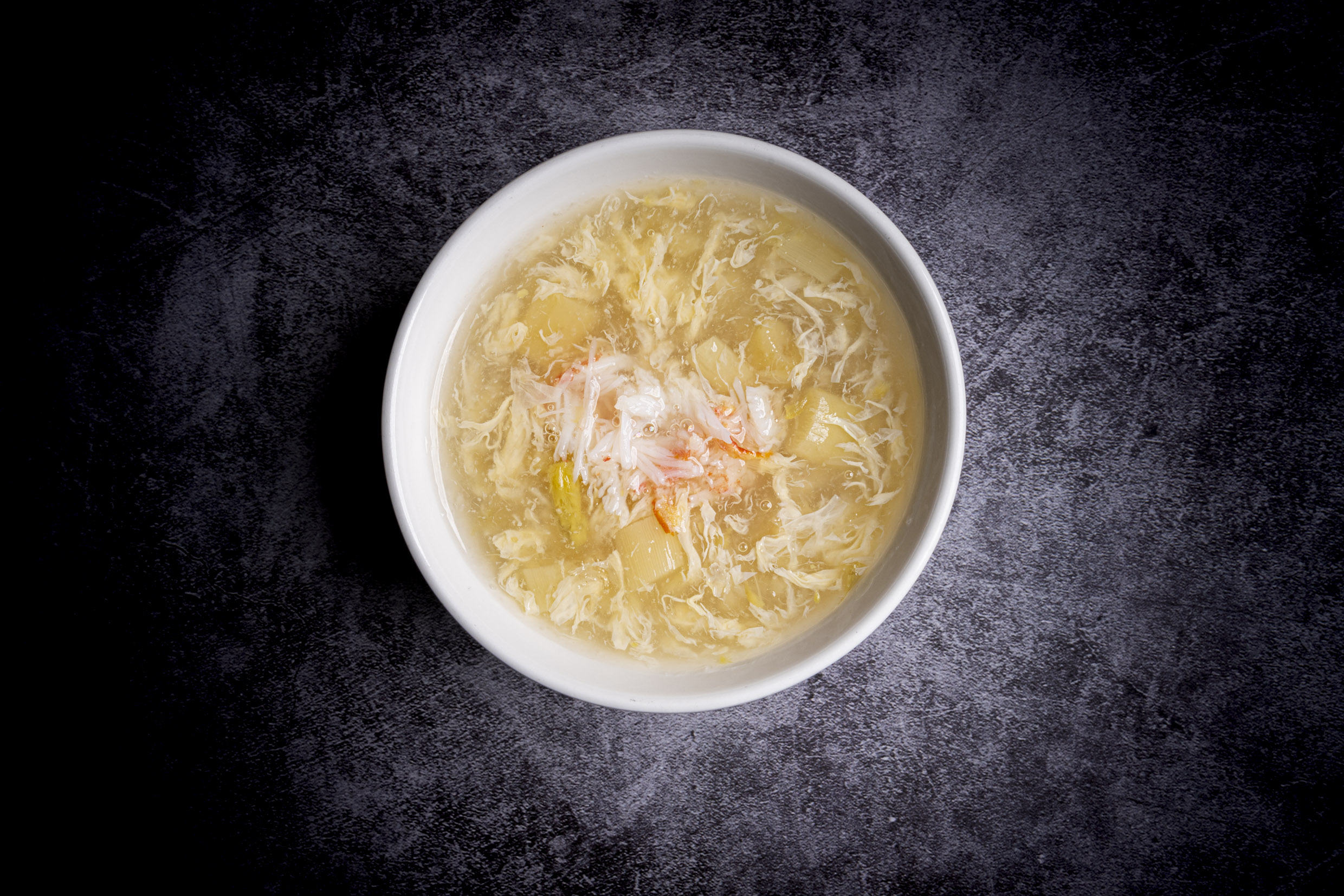 玉筍湯 | Potage au crabe et asperges (100% chair de crabe)